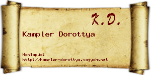 Kampler Dorottya névjegykártya